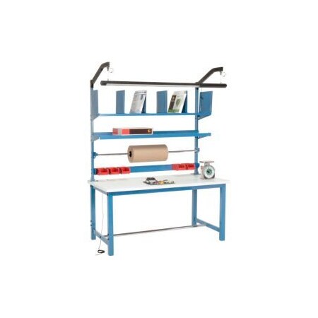 Global Equipment Packing Workbench W/Riser Kit, ESD Square Edge, 72"W x 30"D 244200